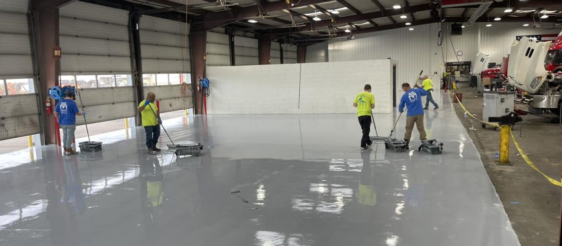 epoxy floor coatings for a warehouse commercial space by memphis concrete coatings