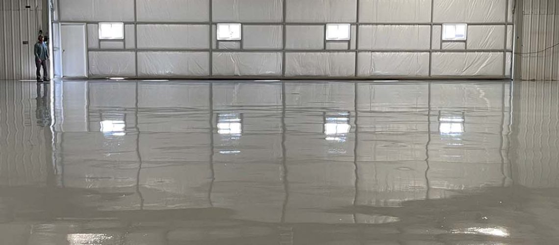 concrete coatings on a hangar by memphis concrete coatings